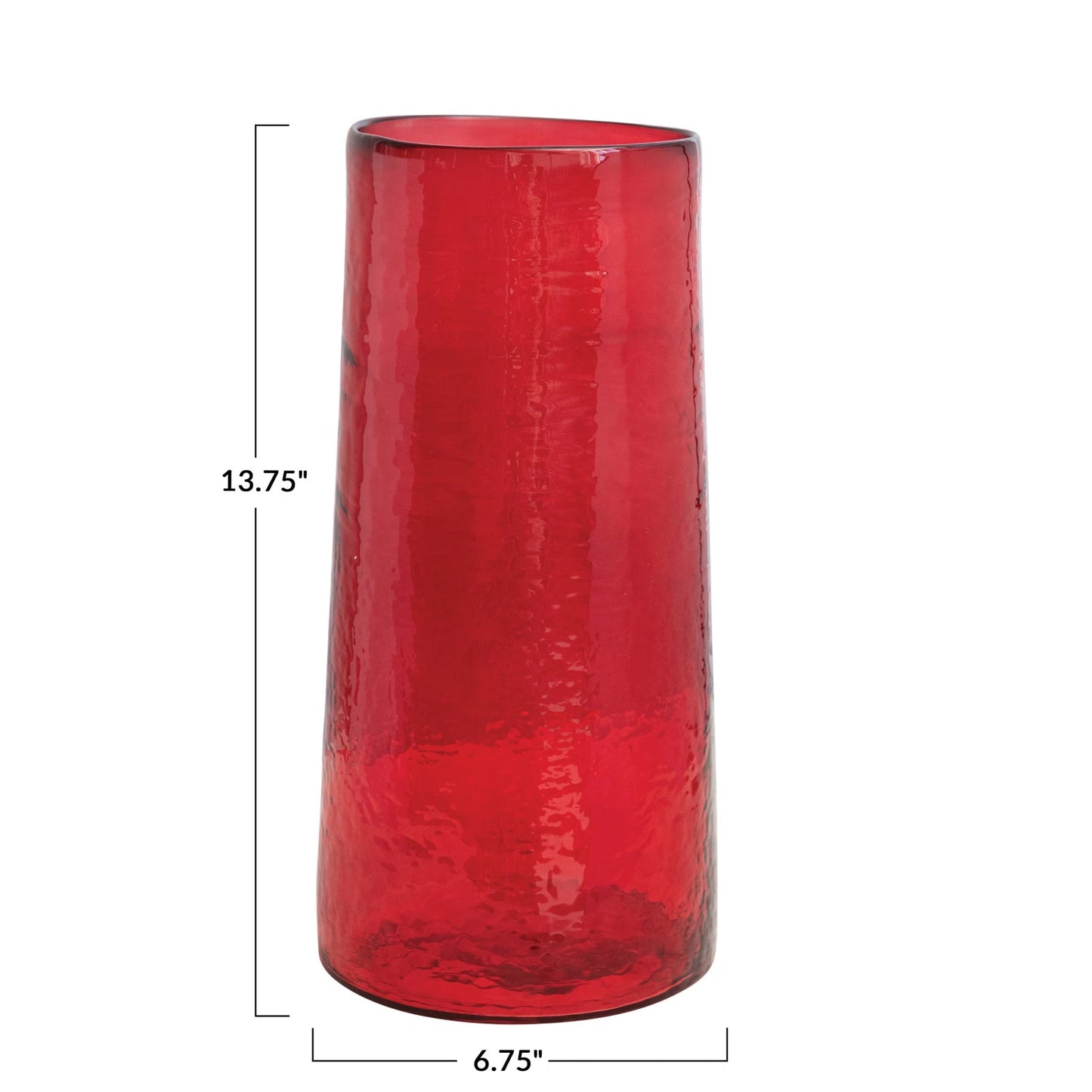 Red Glass Hurricane Vase