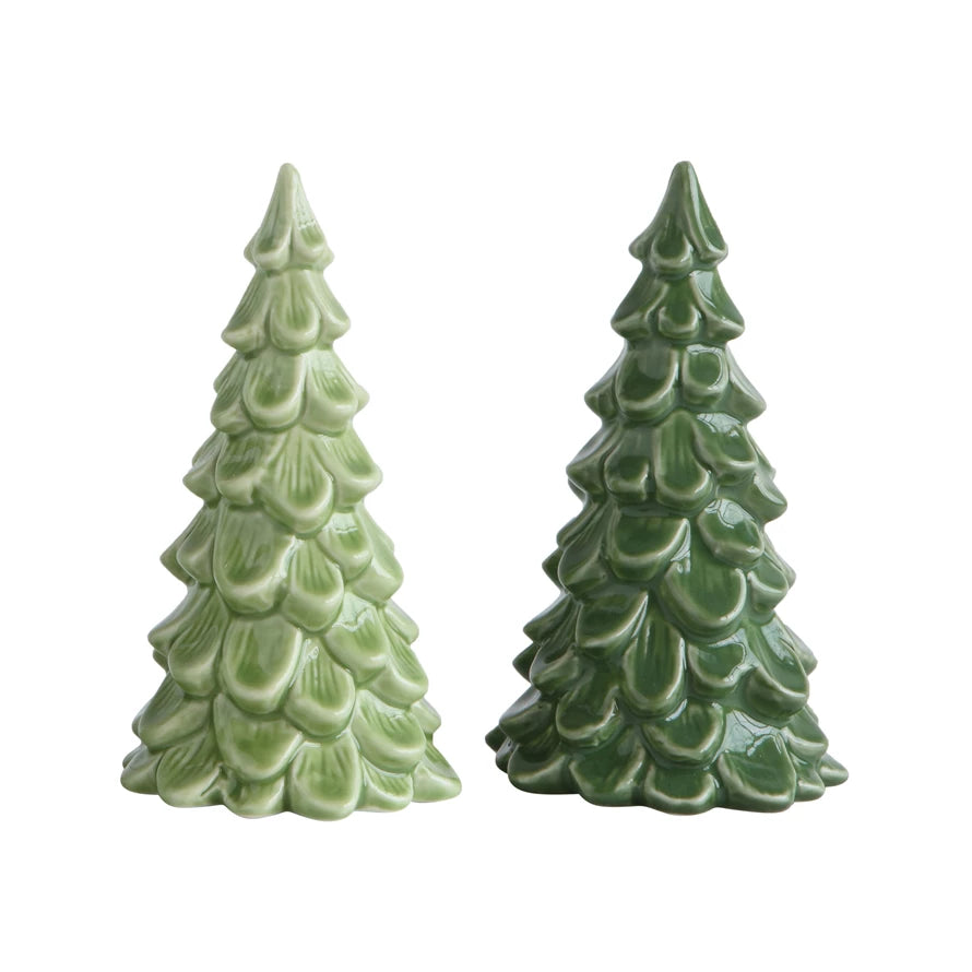 Green Stoneware Trees