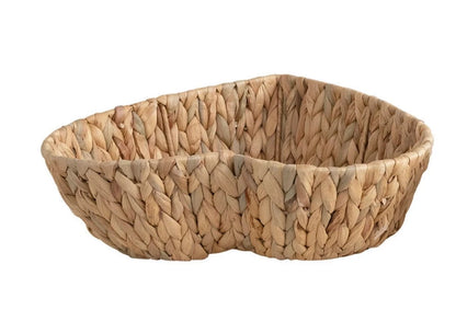 Large Hand-Woven Water Hyacinth Heart Shaped Basket