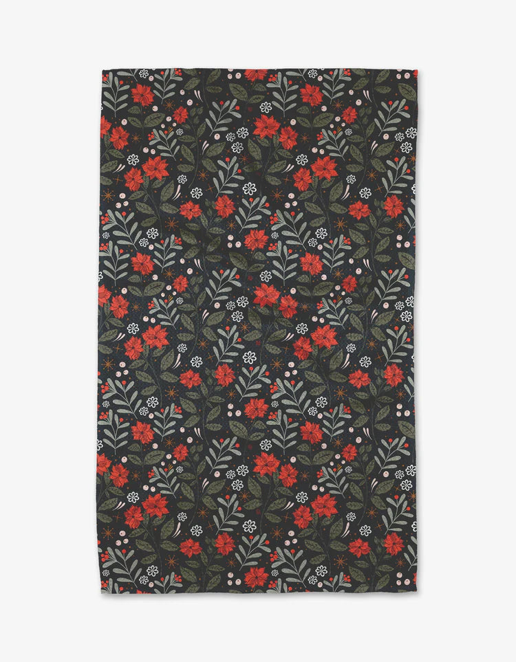 Holiday Floral Kitchen Tea Towel