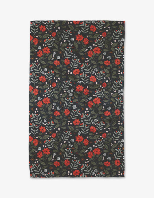 Holiday Floral Kitchen Tea Towel