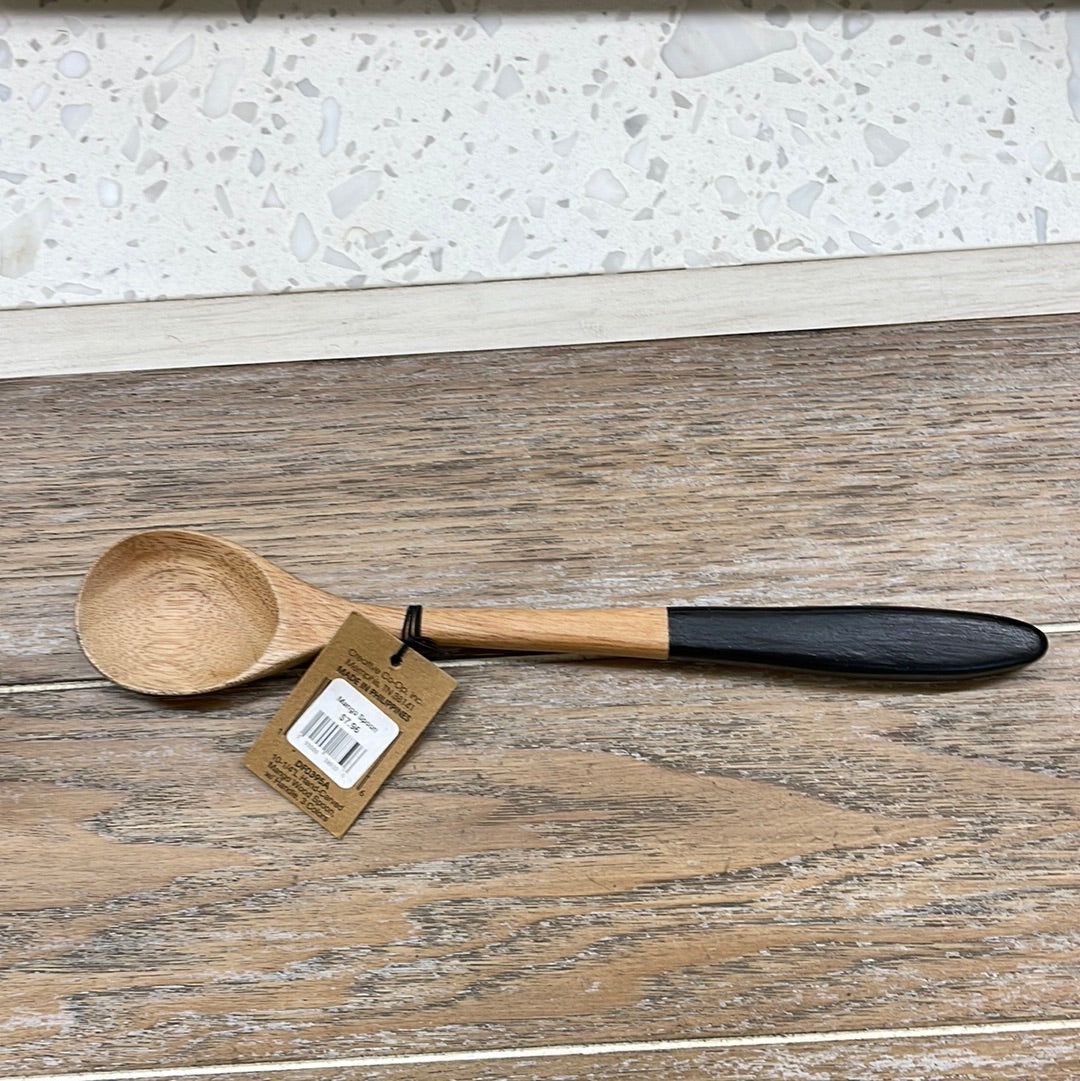 10” Mango Wood/Black Spoon