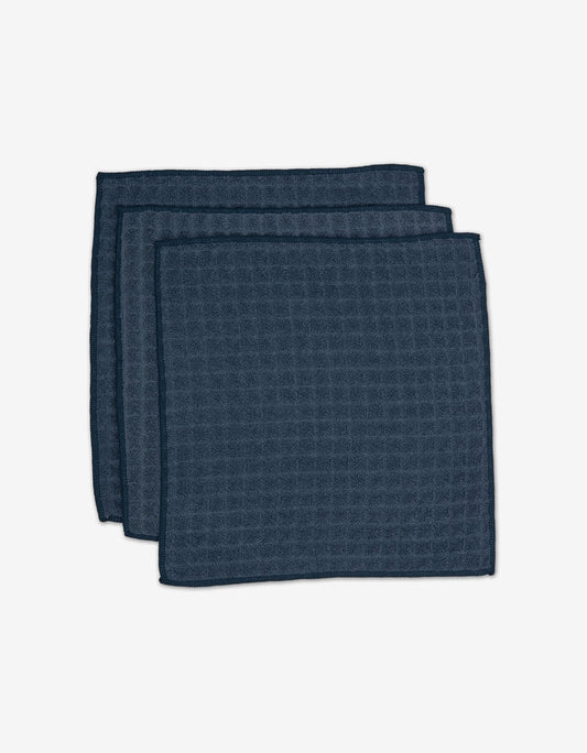 Midnight Blue Waffle Washcloths