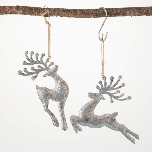 Silver Reindeer Ornament