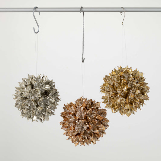 Glittered Hull Ball Ornament