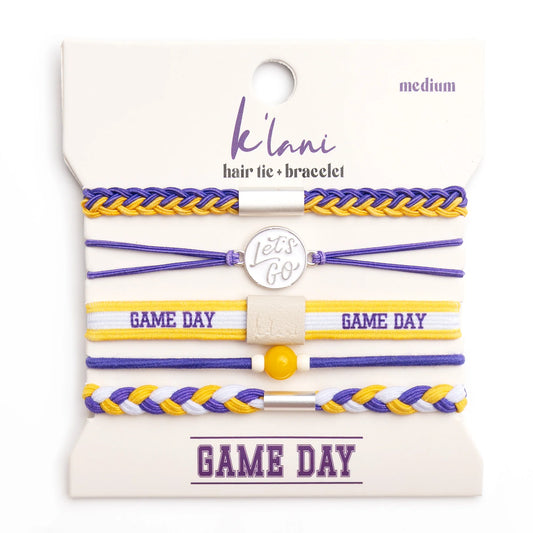 Purple Game Day Hair Tie Bracelets