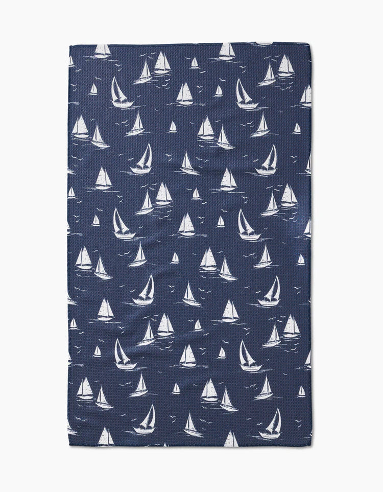 Navy Race Day Kitchen Tea Towel