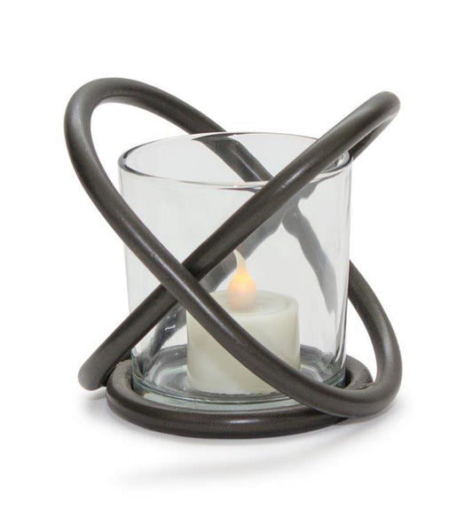 Small Metal & Glass Candle Holders