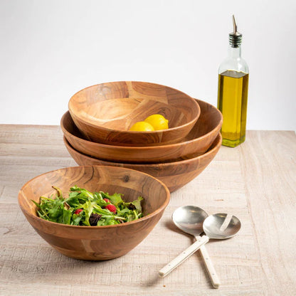 Small Natural Wood Salad Bowl