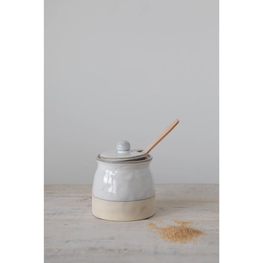 Sugar Pot with Lid & Spoon