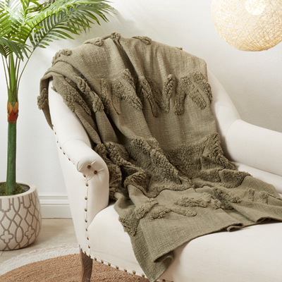 Moss Tufted Throw