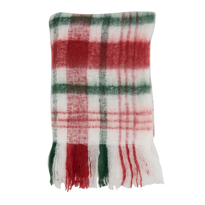 Faux Mohair Plaid Throw