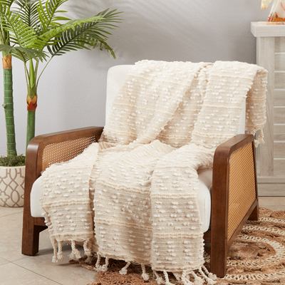 Ivory Stripe Throw