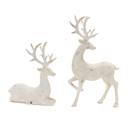 White Rustic Deer Decor