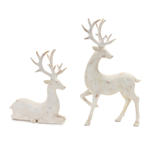 White Rustic Deer Decor