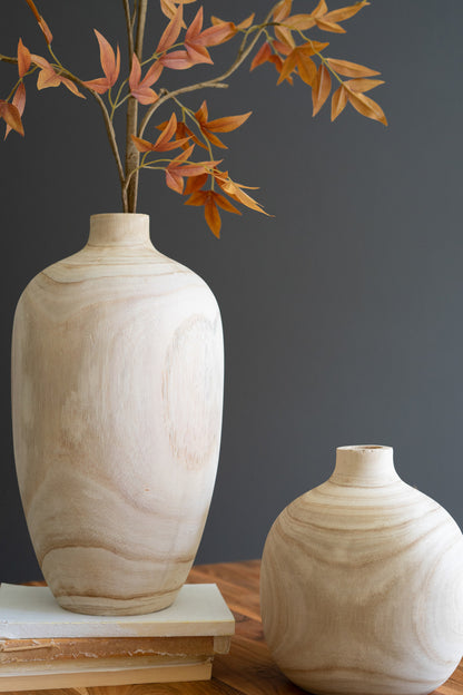 Carved Wooden Bud Vases