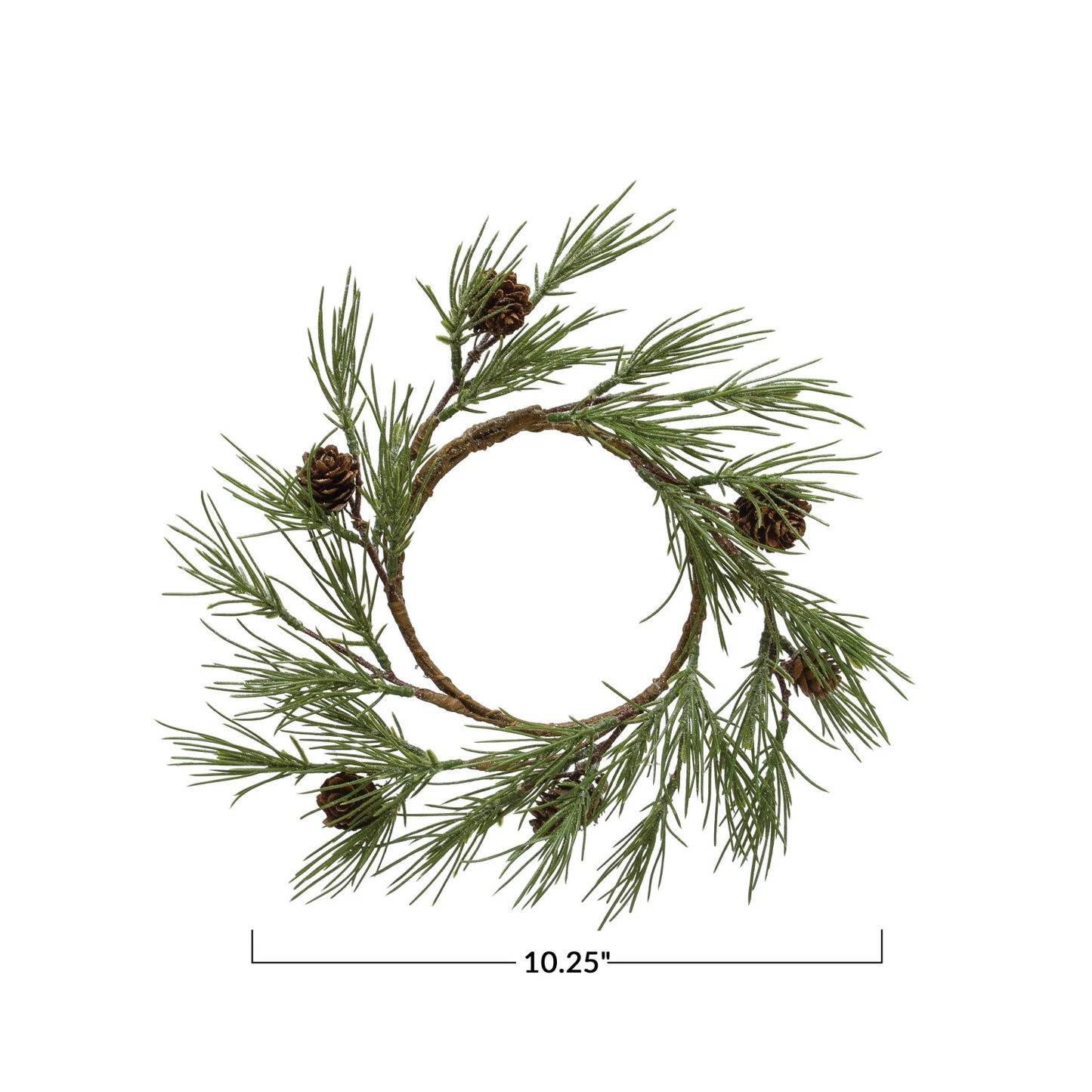 Round Faux Shore Pine Needle & Natural Pinecone Wreath