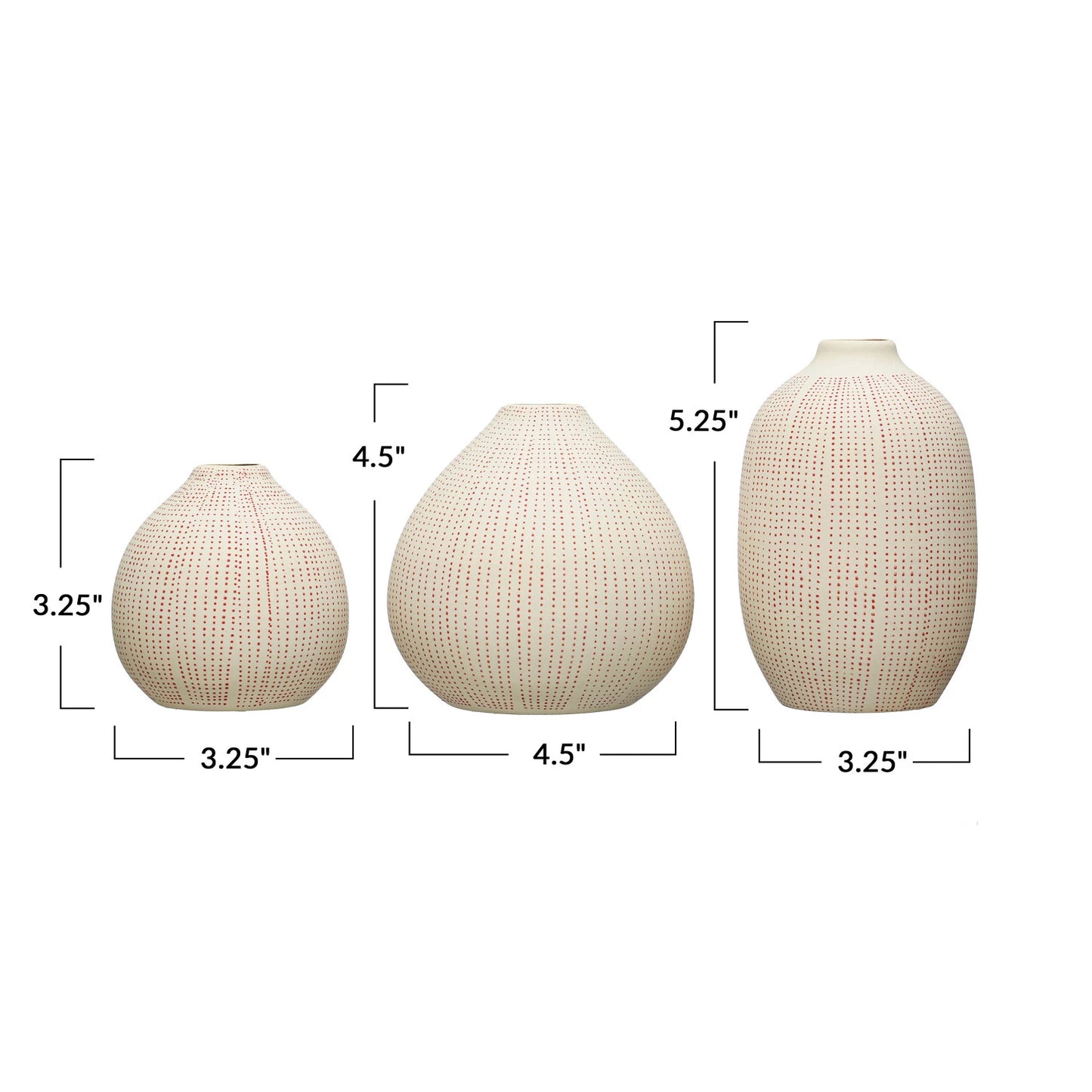 Stoneware Textured Vases