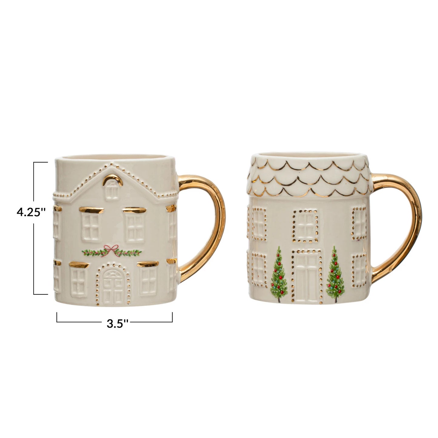 Hand-Painted Stoneware House Mug