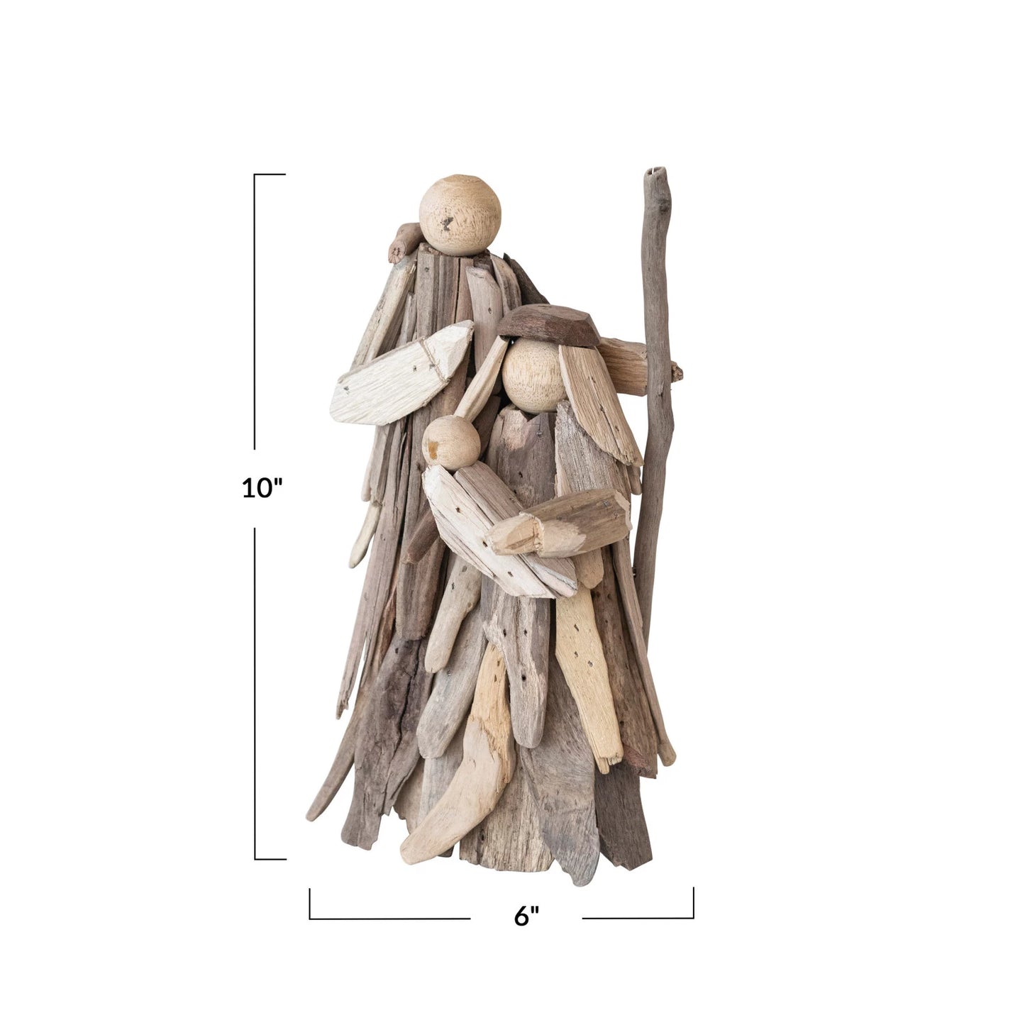 Handmade Driftwood Holy Family