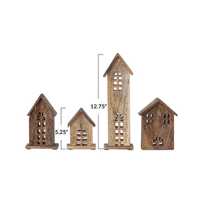 Carved Mango Wood Houses