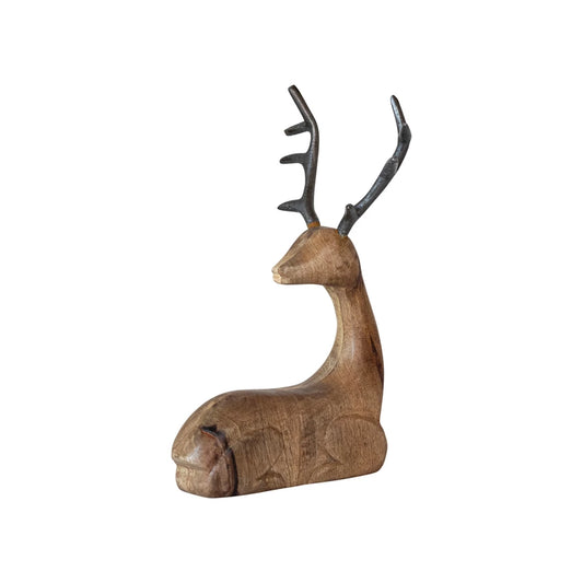 Mango Wood Reindeer w/ Aluminum Antlers