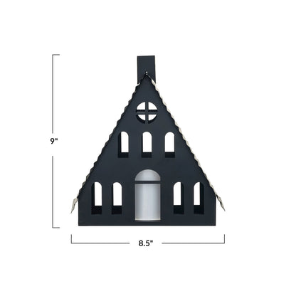 Metal House w/ LED Candle