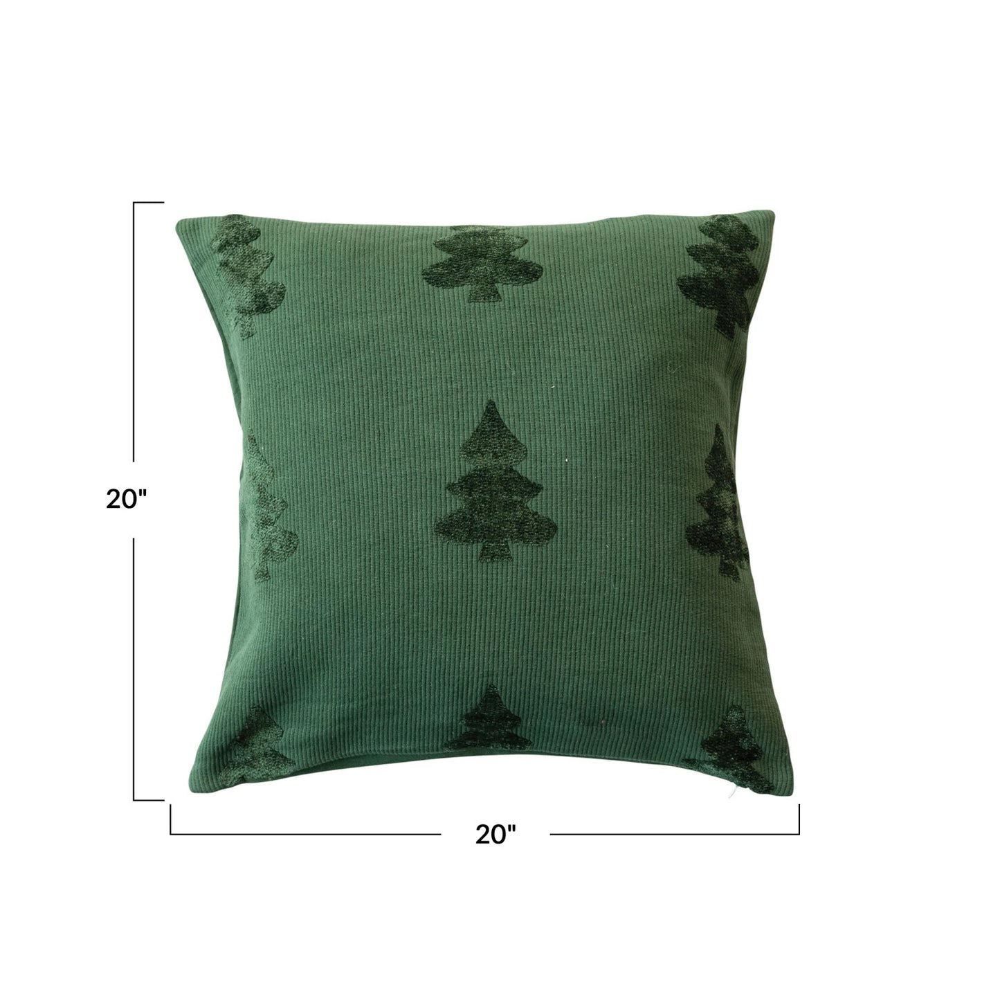 20" Square Woven Cotton Blend Jacquard Pillow w/ Trees