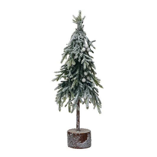 Faux Fir Tree w/Wood Base