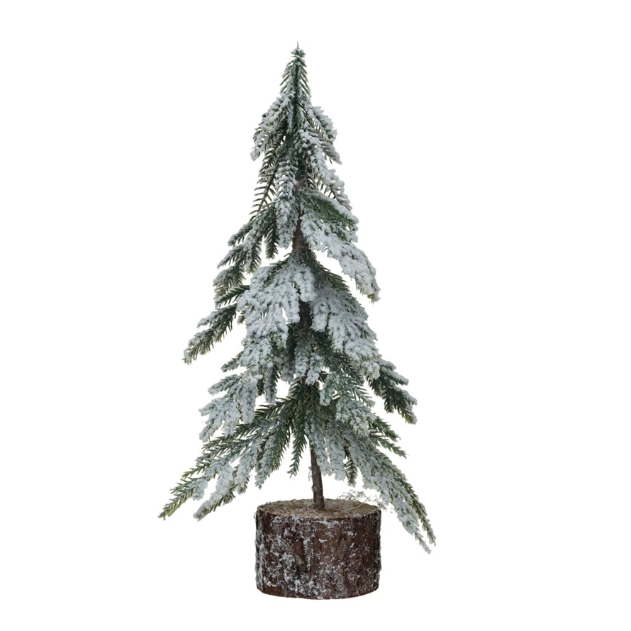 Faux Fir Tree w/Wood Base