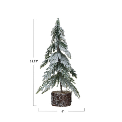 Faux Fir Tree w/Wood Base