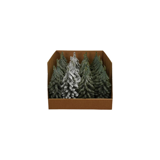 Faux Evergreen Trees with Natural Wood Slice Bases