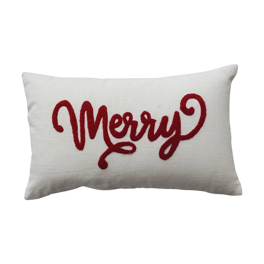"Merry" Cotton Slub Lumbar Pillow