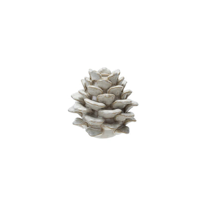 Cream Stoneware Pinecone Shaped Taper Holder