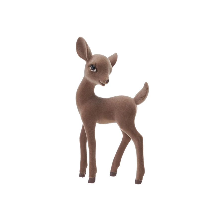 Flocked Resin Fawn