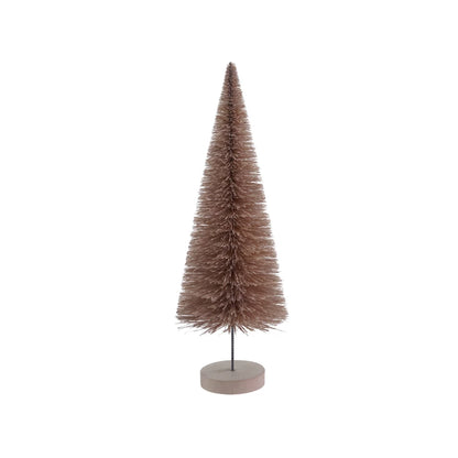 Cream Bottle Brush Tree with Wood Base