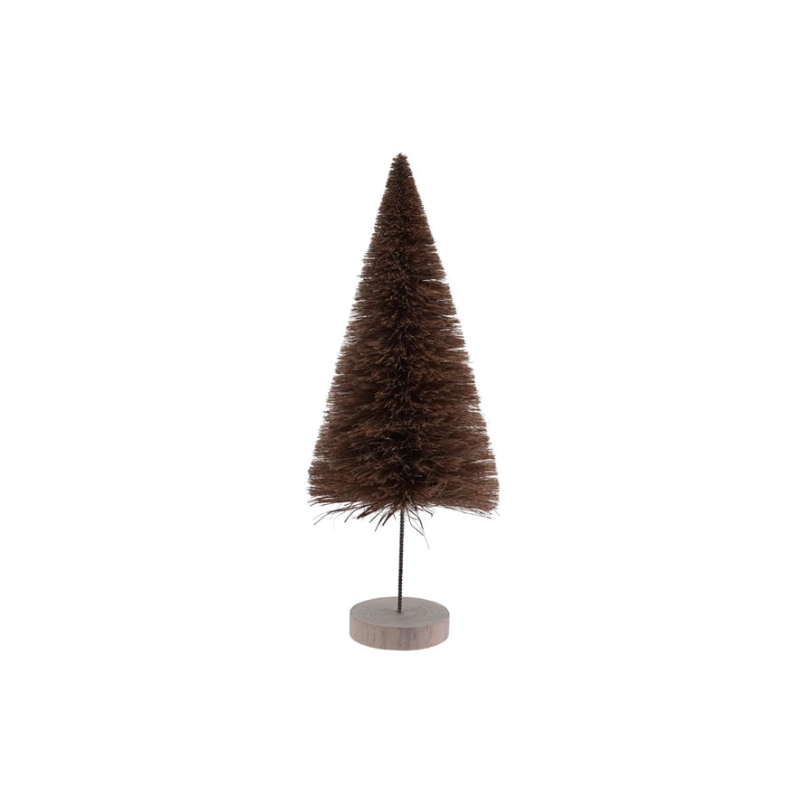 Brown Bottle Brush Tree with Wood Base