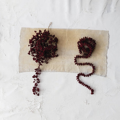 Flocked Burgundy Ball Garland