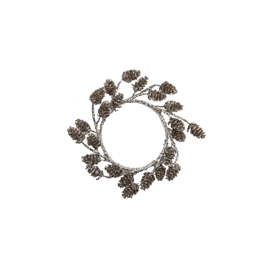 Pinecone Wreath with Glitter