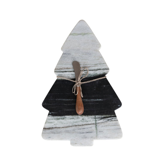 Marble Cheese/Serving Board with Canape Knife