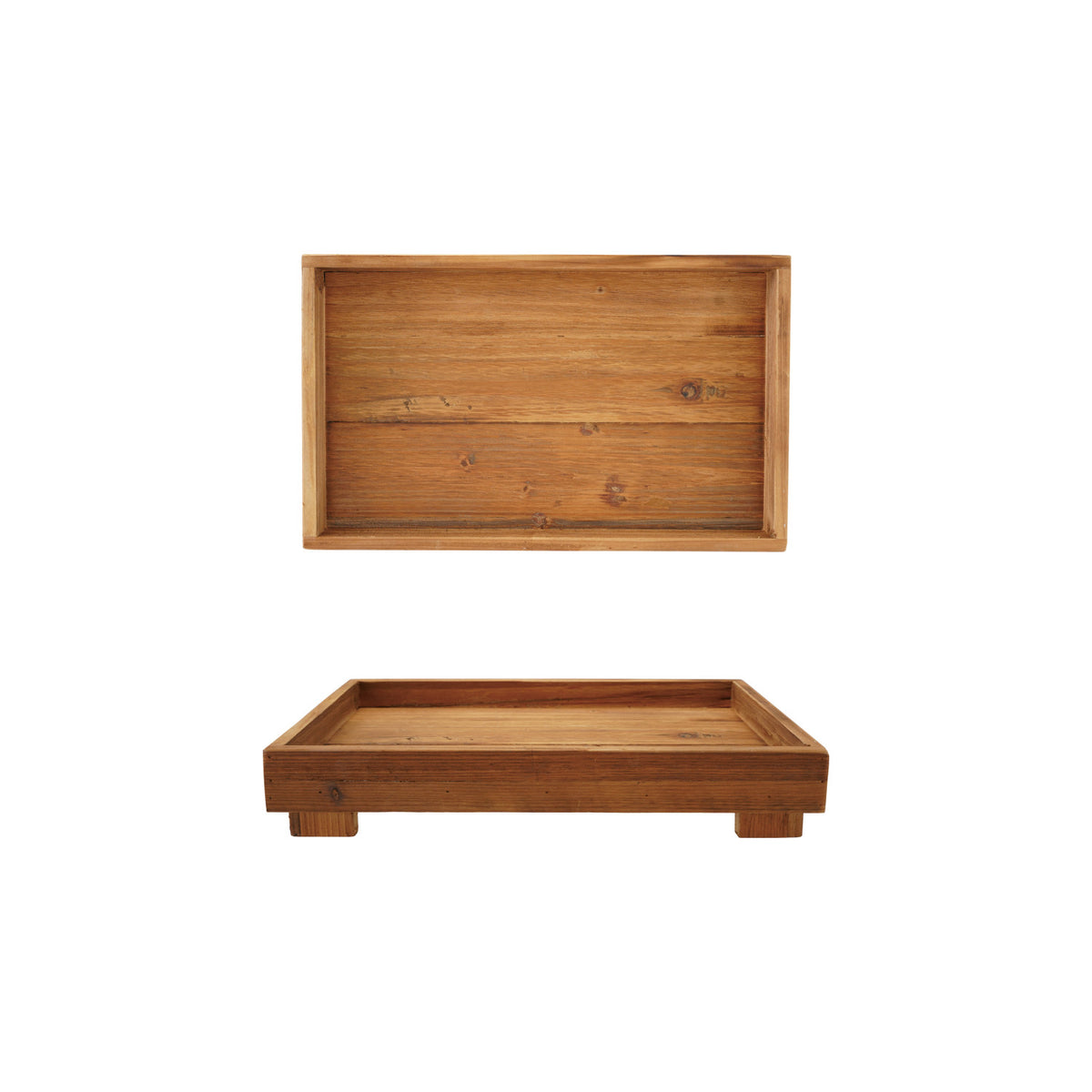 Decorative Wood Footed Tray