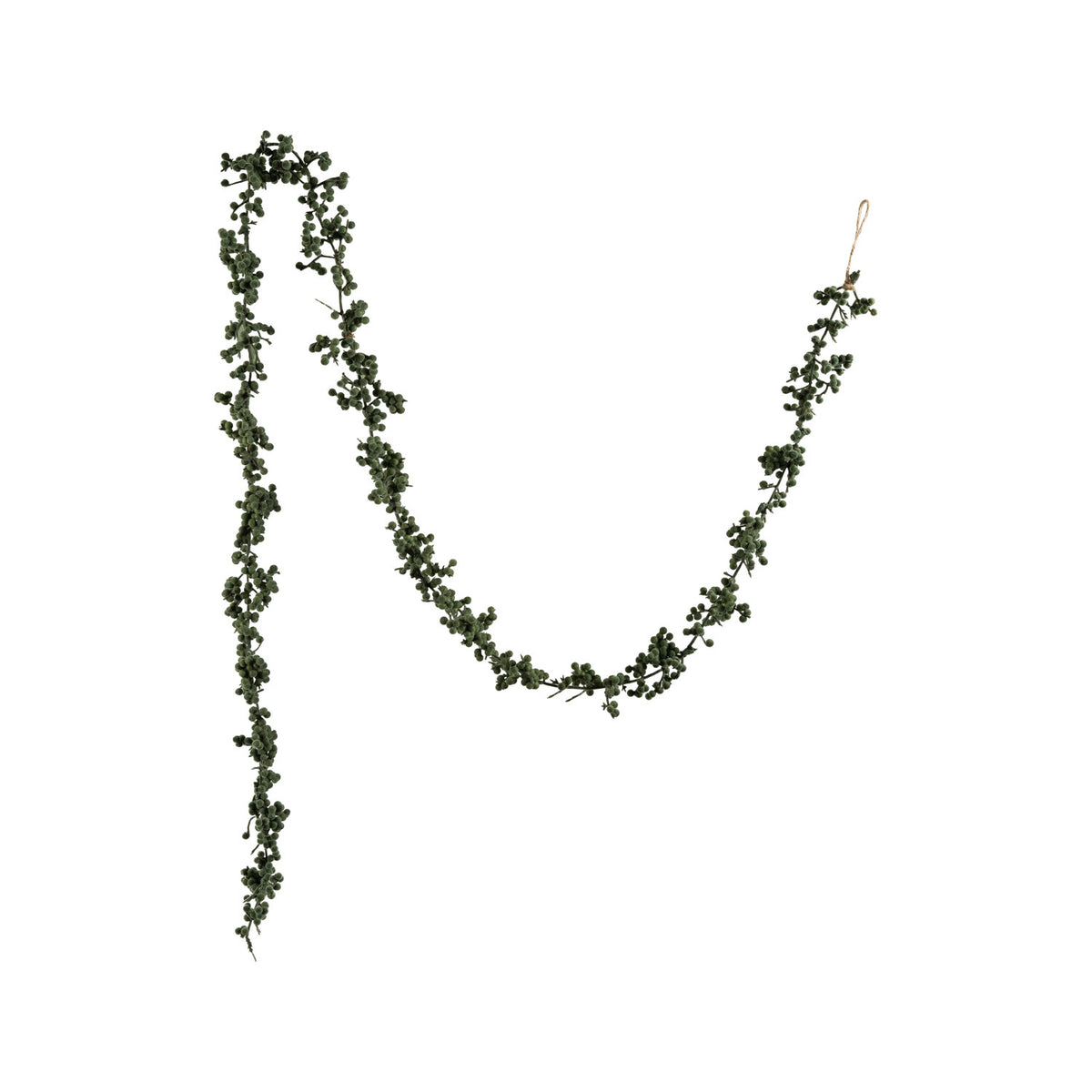 Flocked Green Ball Garland
