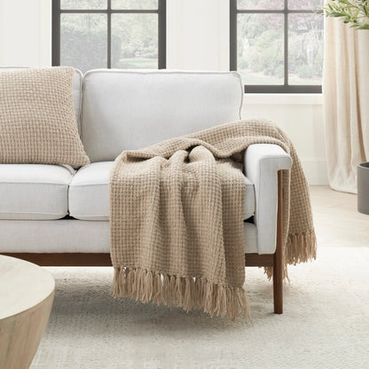 Beige Throw Blanket