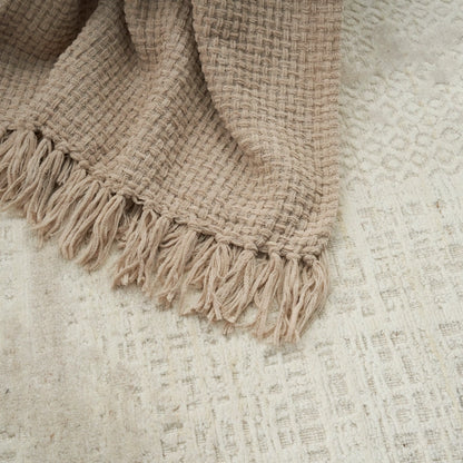 Beige Throw Blanket