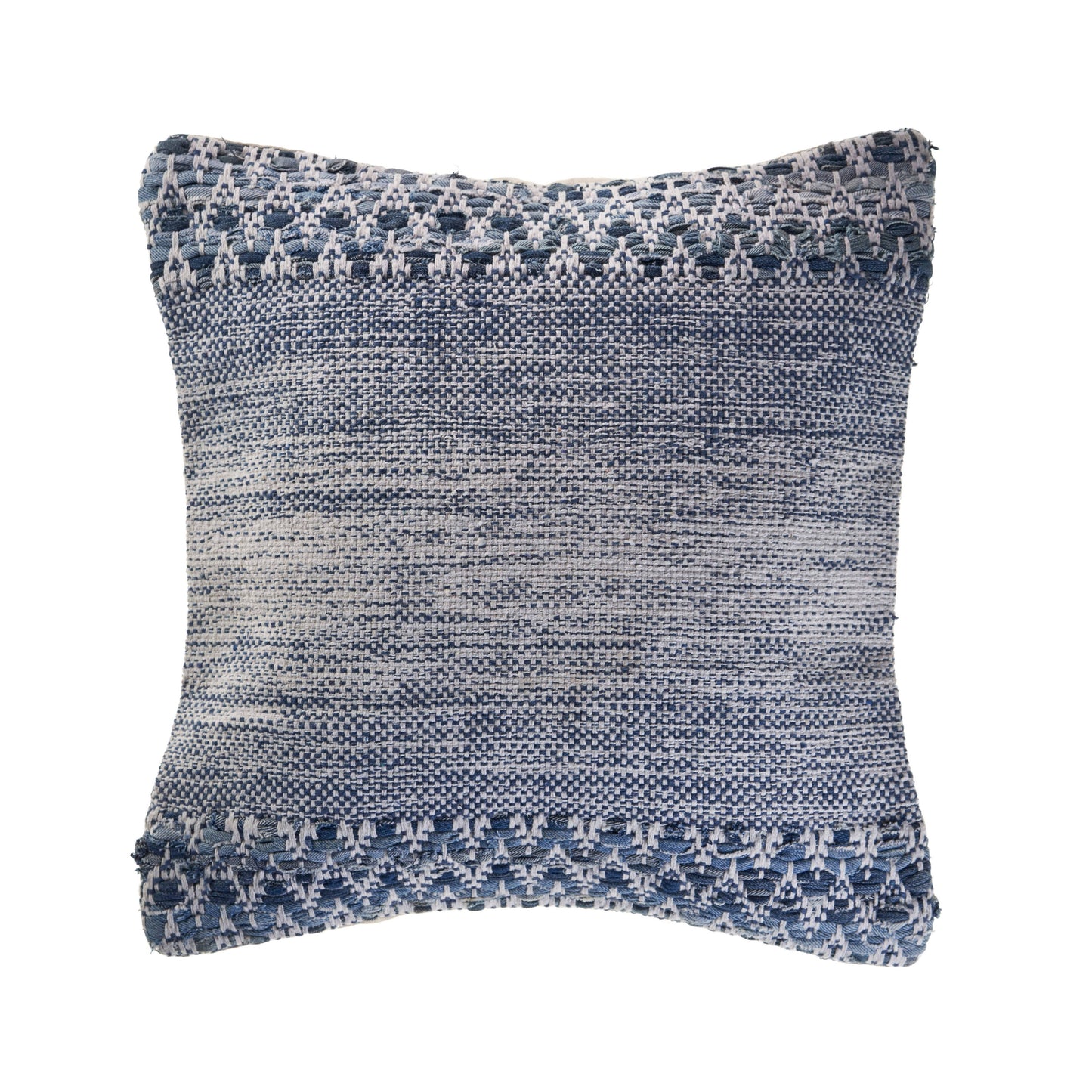 Blue and Ivory Textured Throw Pillow