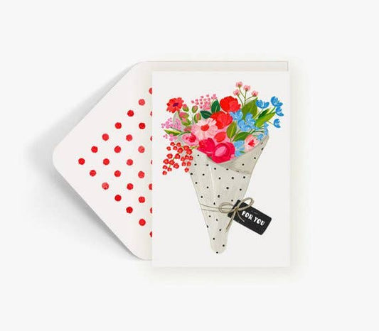 For You Freshly Wrapped Flowers Bouquet Greeting Card