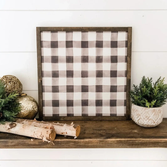 Plaid Background Layering Sign