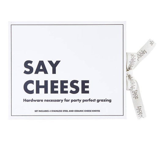 Say Cheese Ceramic Cheese Knives Book Box