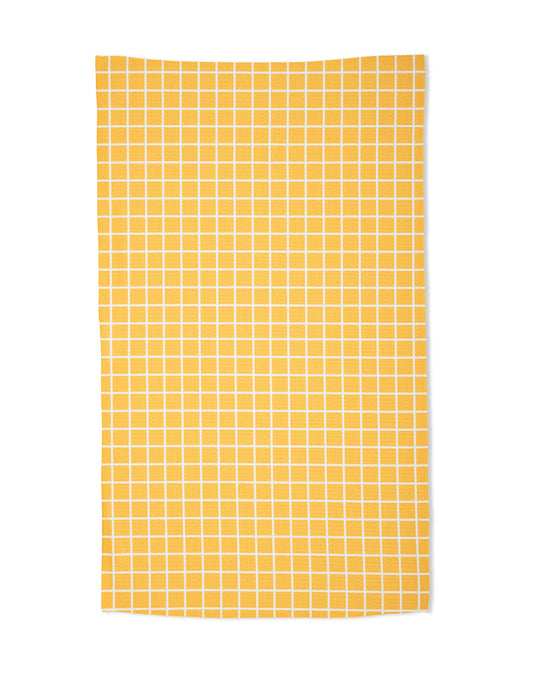 Summer Grid Orange Kitchen Tea Towel