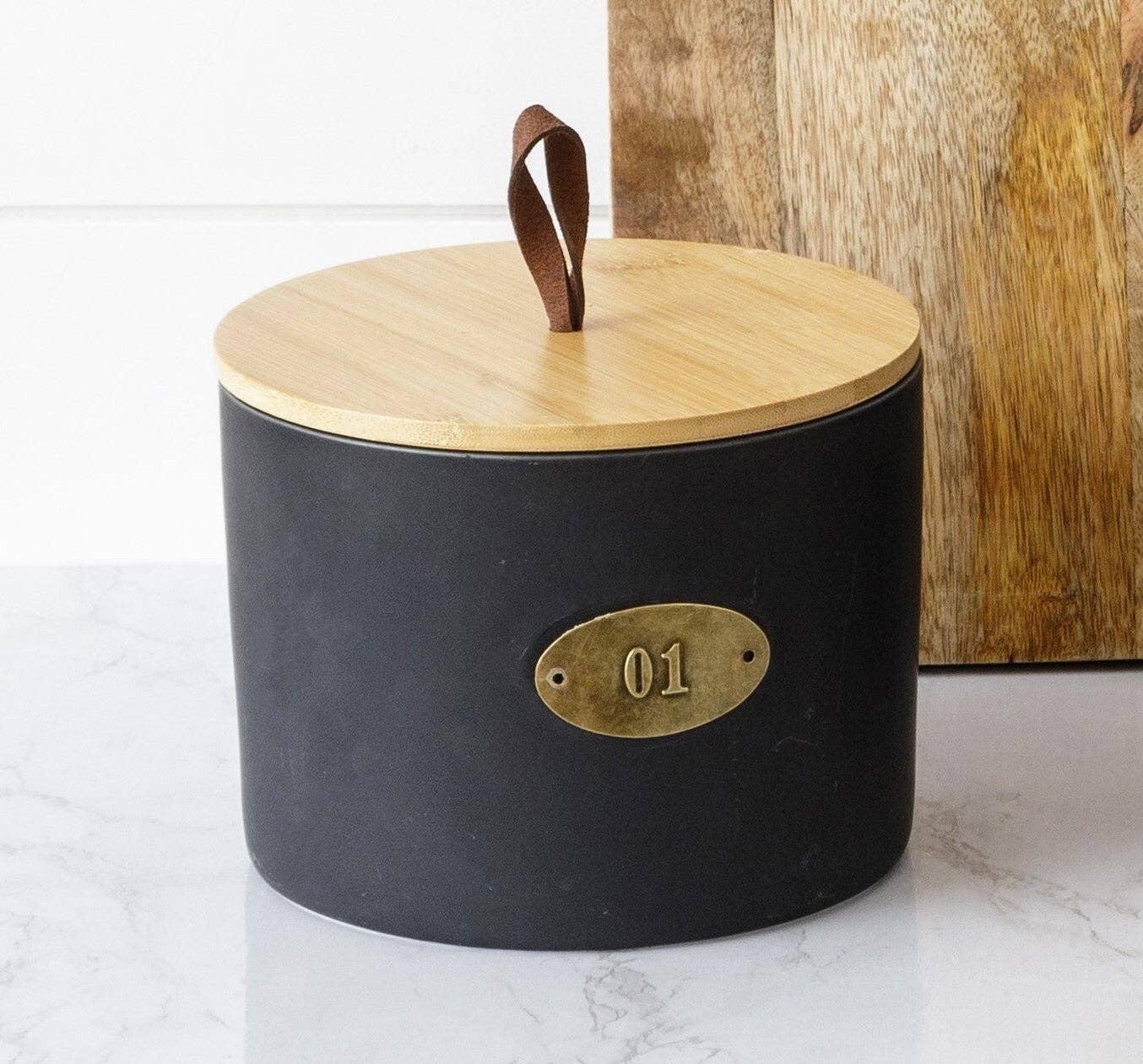 Small Matte Black Canister